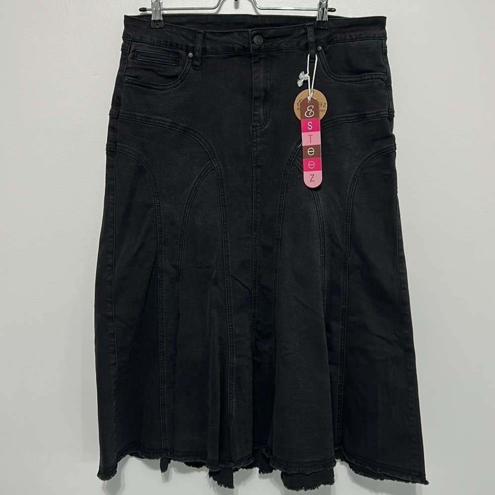 Esteez black denim skirt, a Line​​​​​​
